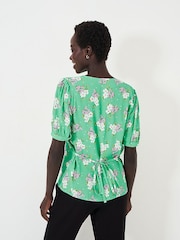 Crew Clothing Green Shirred Through Blouse - Image 3 of 4