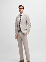 BOSS Natural Slim-Fit Jacket In A Micro-Patterned Cotton Blend - Image 3 of 6