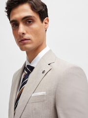 BOSS Natural Slim-Fit Jacket In A Micro-Patterned Cotton Blend - Image 5 of 6