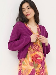 FatFace Anna Red Open Stitch Cardigan - Image 1 of 5