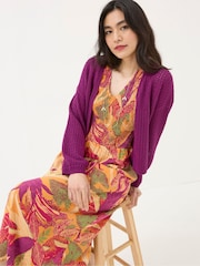 FatFace Anna Red Open Stitch Cardigan - Image 3 of 5