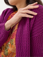 FatFace Anna Red Open Stitch Cardigan - Image 4 of 5