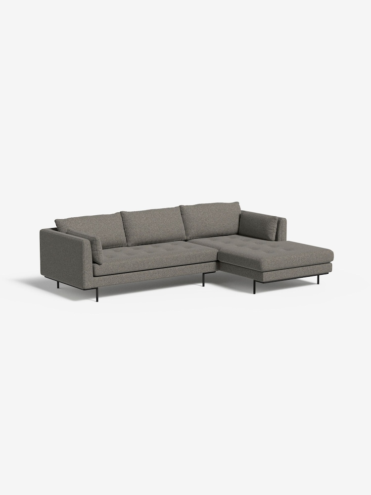MADE.COM Basket Weave Dark Natural Harlow Right Hand Facing Corner Sofa - Image 1 of 3