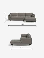MADE.COM Basket Weave Dark Natural Harlow Right Hand Facing Corner Sofa - Image 3 of 3