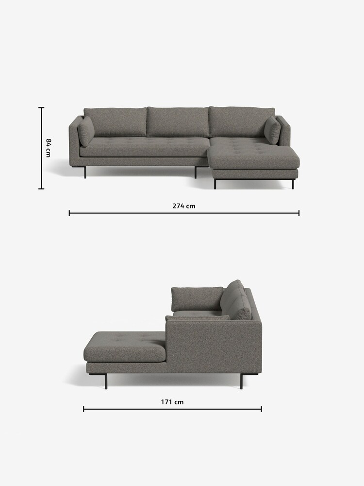 MADE.COM Basket Weave Dark Natural Harlow Right Hand Facing Corner Sofa - Image 3 of 3