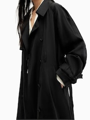 AllSaints Black Kikki Trench Coat - Image 7 of 8