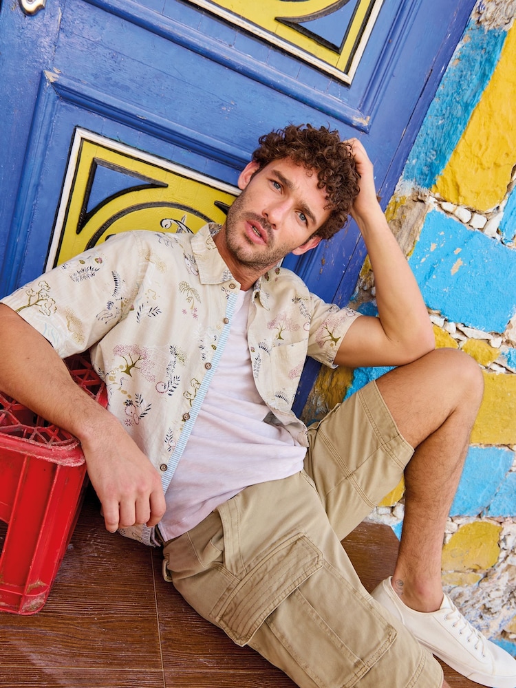 White Stuff Natural Halsall 100% Cotton Cargo Shorts - Image 1 of 8