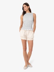 Amy Lynn White Cora Polka Dot Smocked Lattuice Top - Image 4 of 6