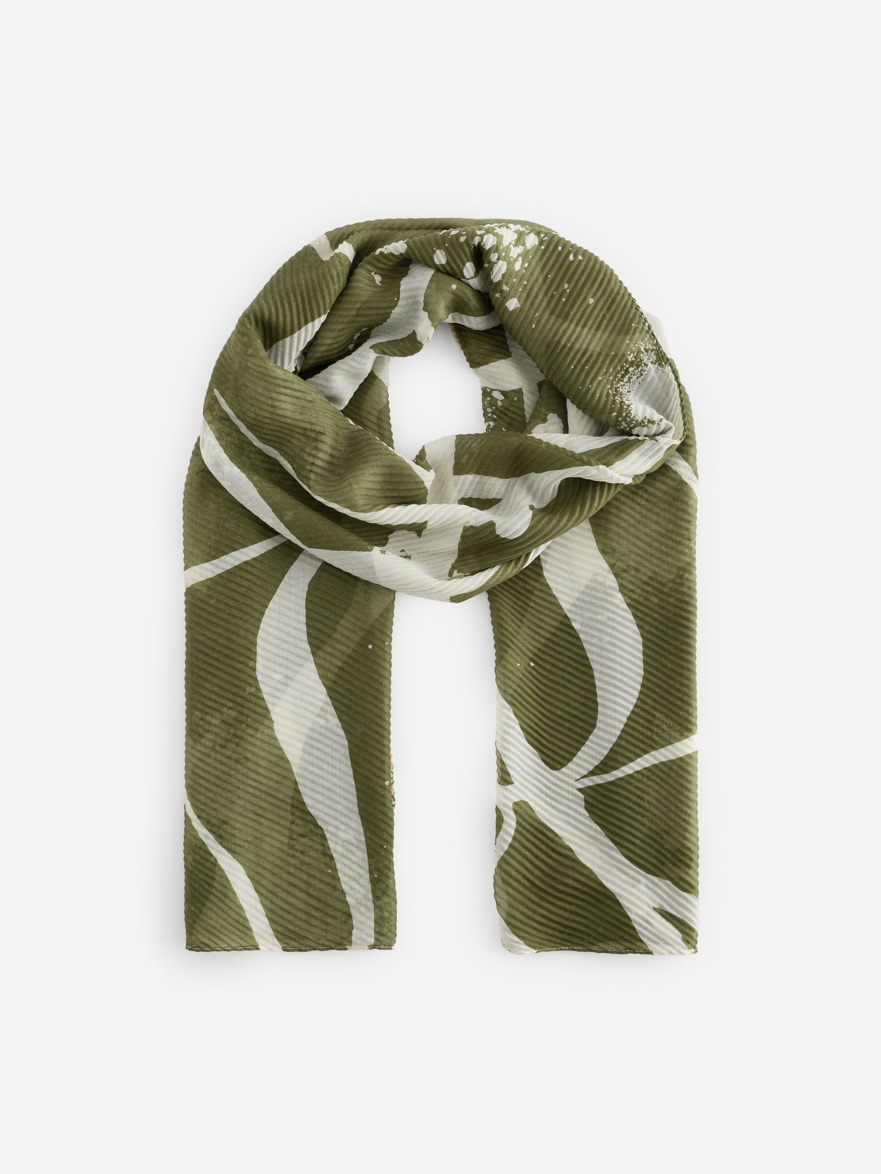 Buy Green/White Lightweight Scarf from the Next UK online shop