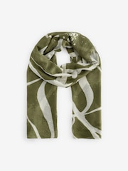 Green/White Lightweight Scarf - Image 4 of 6