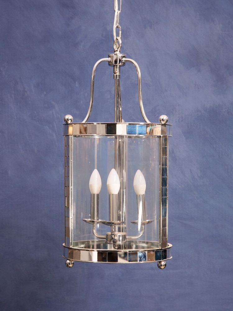 Interiors by Premier Silver Kensington Townhouse 3 Bulb Glass Pendant Light - Image 2 of 4 Interiors by Premier Silver Kensington Townhouse 3 Bulb Glass Pendant Light - Image 2 of 4