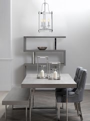 Interiors by Premier Silver Kensington Townhouse 3 Bulb Glass Pendant Light - Image 3 of 4
