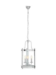 Interiors by Premier Silver Kensington Townhouse 3 Bulb Glass Pendant Light - Image 4 of 4