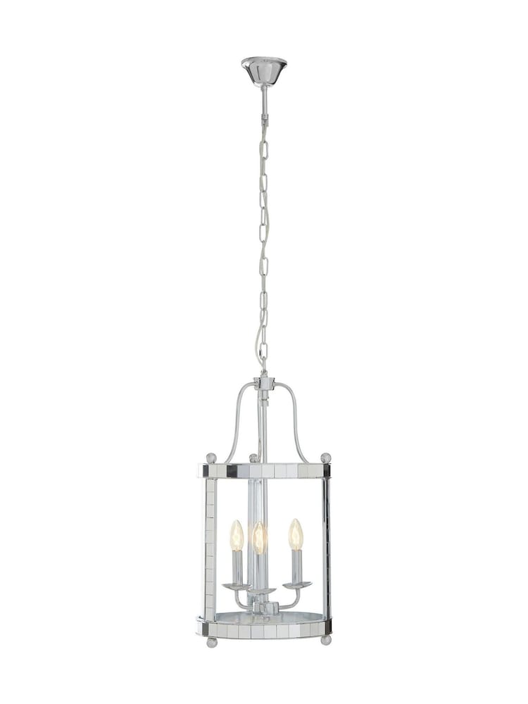 Interiors by Premier Silver Kensington Townhouse 3 Bulb Glass Pendant Light - Image 4 of 4 Interiors by Premier Silver Kensington Townhouse 3 Bulb Glass Pendant Light - Image 4 of 4