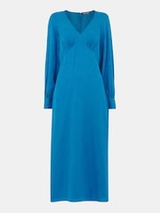 Whistles Blue Serpent Jacquard Midi Dress - Image 5 of 5