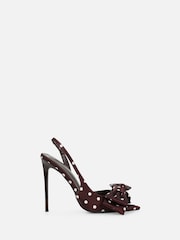 bordeaux - Simmi London Toppaz Bow Detail Slingback Sandals - Image 2 de 4