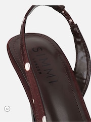 bordeaux - Simmi London Toppaz Bow Detail Slingback Sandals - Image 4 de 4