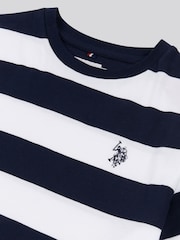 U.S. Polo Assn. Blue Boys Classic Stripe 100% Cotton T-Shirt - Image 6 of 6