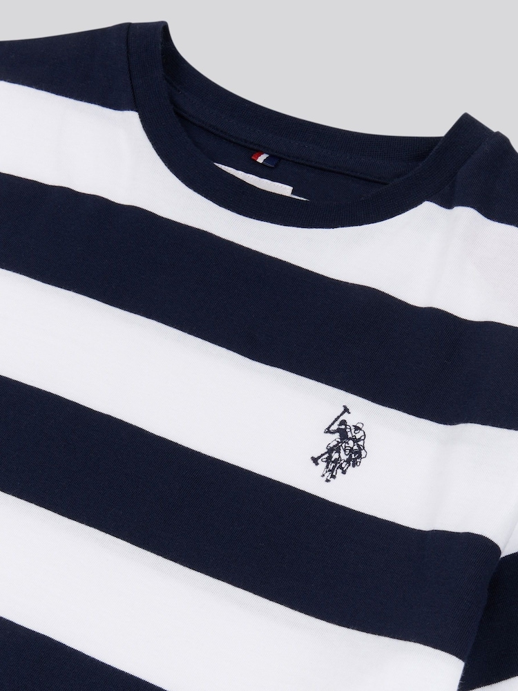 U.S. Polo Assn. Blue Boys Classic Stripe 100% Cotton T-Shirt - Image 6 of 6