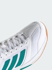 adidas White Ligra 8 Indoor Shoes - Image 4 of 4