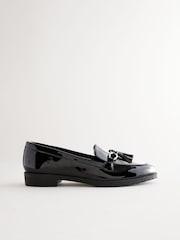 Black Forever Comfort® Patent Tassel Hardware Detail Slim Loafers - Image 4 of 8
