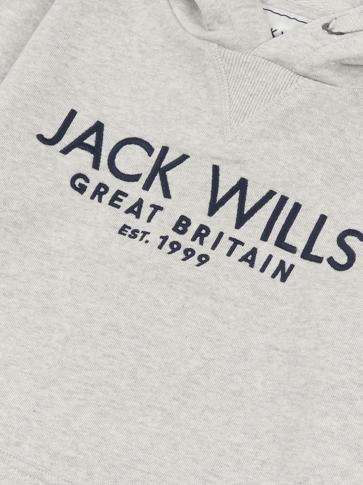 Серый - Jack Wills Boys Batsford 100% Cotton Hoodie - Изображение 7 из 7