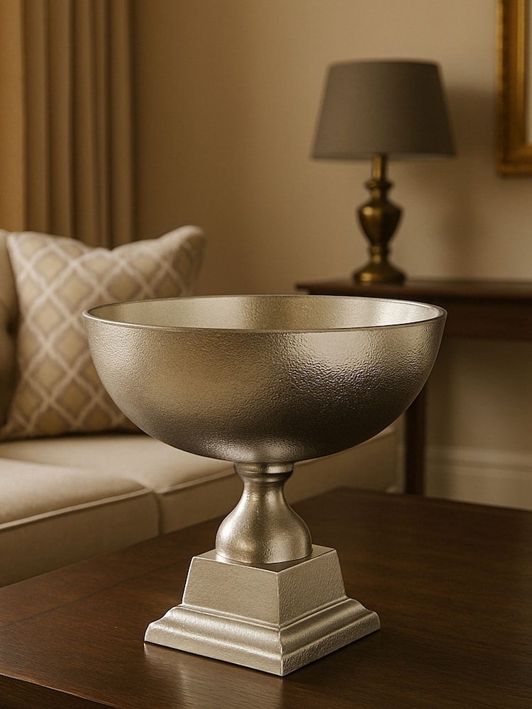 Interiors by Premier Silver Kensington Townhouse Aluminium Bowl - Image 1 of 3 Interiors by Premier Silver Kensington Townhouse Aluminium Bowl - Image 1 of 3