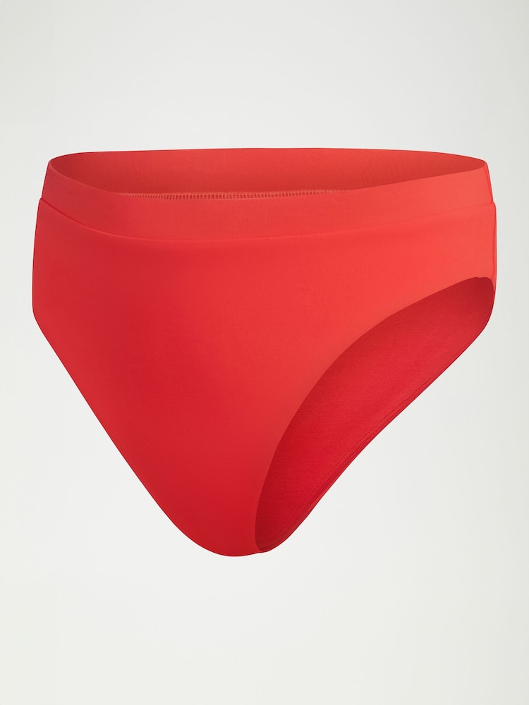 Speedo Red Womens Quick Drying High Waisted Bikini Bottoms - Image 6 of 6