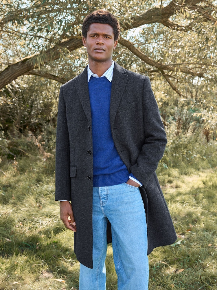 Charcoal Grey Signature Soft Touch Wool Rich Epsom Coat - Image 2 of 11