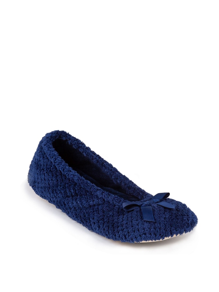 Marineblau - Totes Isotoner Popcorn Hausschuhe - Bild 1 von 5 Marineblau - Totes Isotoner Popcorn Hausschuhe - Bild 1 von 5