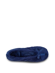 Totes Navy Isotoner Popcorn Slippers - Image 2 of 5