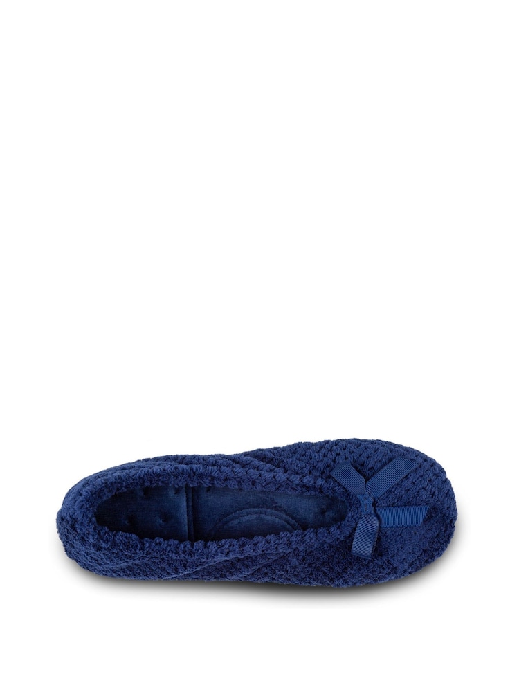 Totes Navy Isotoner Popcorn Slippers - Image 2 of 5