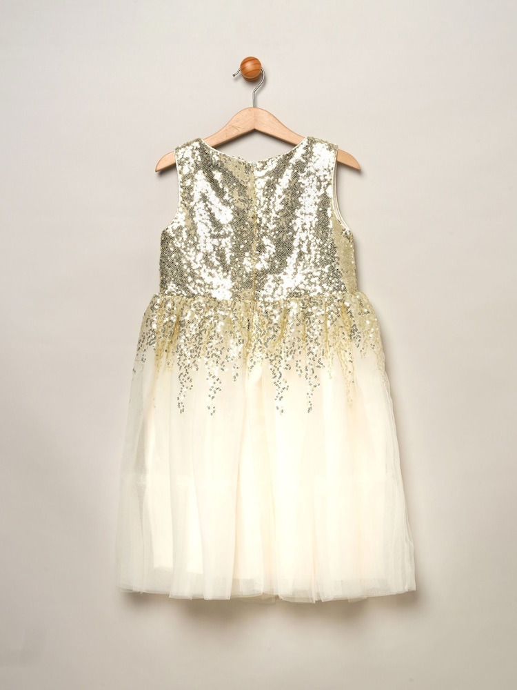 Miss Sequin Twist Bow Waterfall Tulle Skirt Dress - Image 2 of 4 Miss Sequin Twist Bow Waterfall Tulle Skirt Dress - Image 2 of 4
