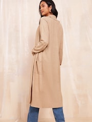 Friends Like These Camel Maxi Ribbed Cardigan - Image 4 of 4