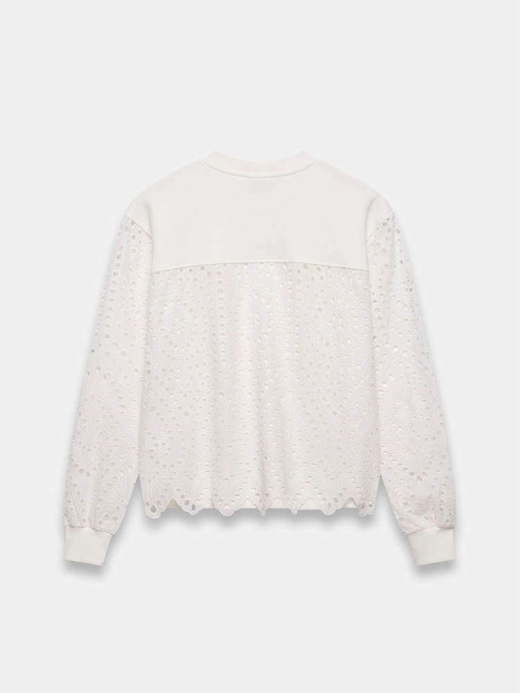 Mint Velvet White Broderie Sweatshirt - Image 4 of 4 Mint Velvet White Broderie Sweatshirt - Image 4 of 4