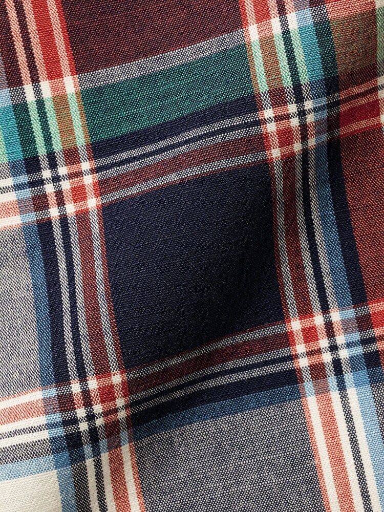 Charles Tyrwhitt Red Check Sf Short Sleeve Noniron Stretch Poplin Slub 100% Cotton Shirt - Image 6 of 6