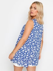 Yours Curve Blue Pleated Swing Vest - Image 3 of 5