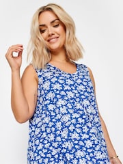 Yours Curve Blue Pleated Swing Vest - Image 4 of 5