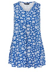 Yours Curve Blue Pleated Swing Vest - Image 5 of 5