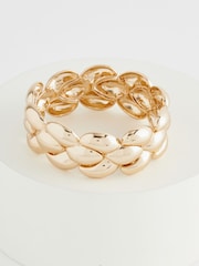 Gold Tone Diamond Stretch Bracelet - Image 3 of 4