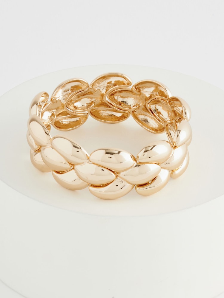 Gold Tone Diamond Stretch Bracelet - Image 3 of 4