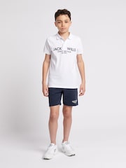 Jack Wills White Boys Pique 100% Cotton Polo Shirt - Image 2 of 6
