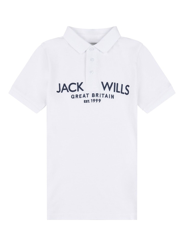 Jack Wills White Pique Polo Shirt - Image 5 of 7