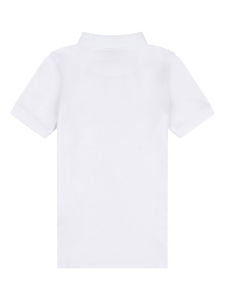 Jack Wills White Boys Pique 100% Cotton Polo Shirt - Image 5 of 6