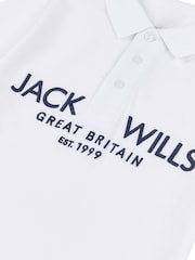 Jack Wills White Boys Pique 100% Cotton Polo Shirt - Image 6 of 6