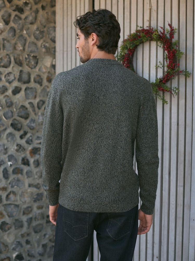 Vert - Coupe classique 100% Lambswool Premium Pull - Image 5 of 7