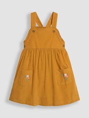 JoJo Maman Bébé Mustard Yellow Classic Cord Pinafore Dress & Top Set - Image 2 of 6