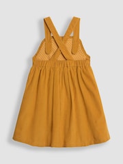 JoJo Maman Bébé Mustard Yellow Classic Cord Pinafore Dress & Top Set - Image 3 of 6
