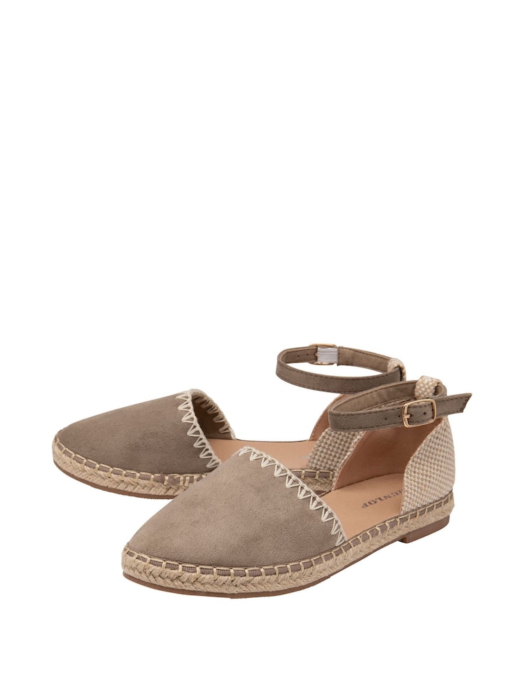 Hellbraun - Dunlop Flache Sandalen im Espadrilles-Stil - Bild 2 von 4 Hellbraun - Dunlop Flache Sandalen im Espadrilles-Stil - Bild 2 von 4