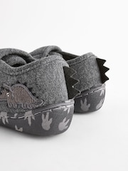 Grey Dino Touch Fastening Cupsole Slippers - Image 4 of 5